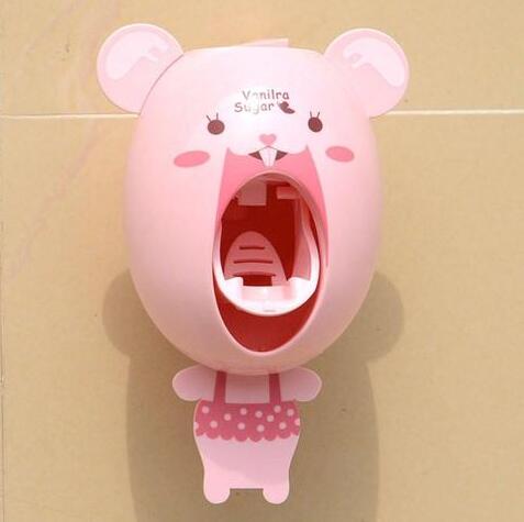 Toothpaste Dispenser and Cartoon Toothbrush Holder